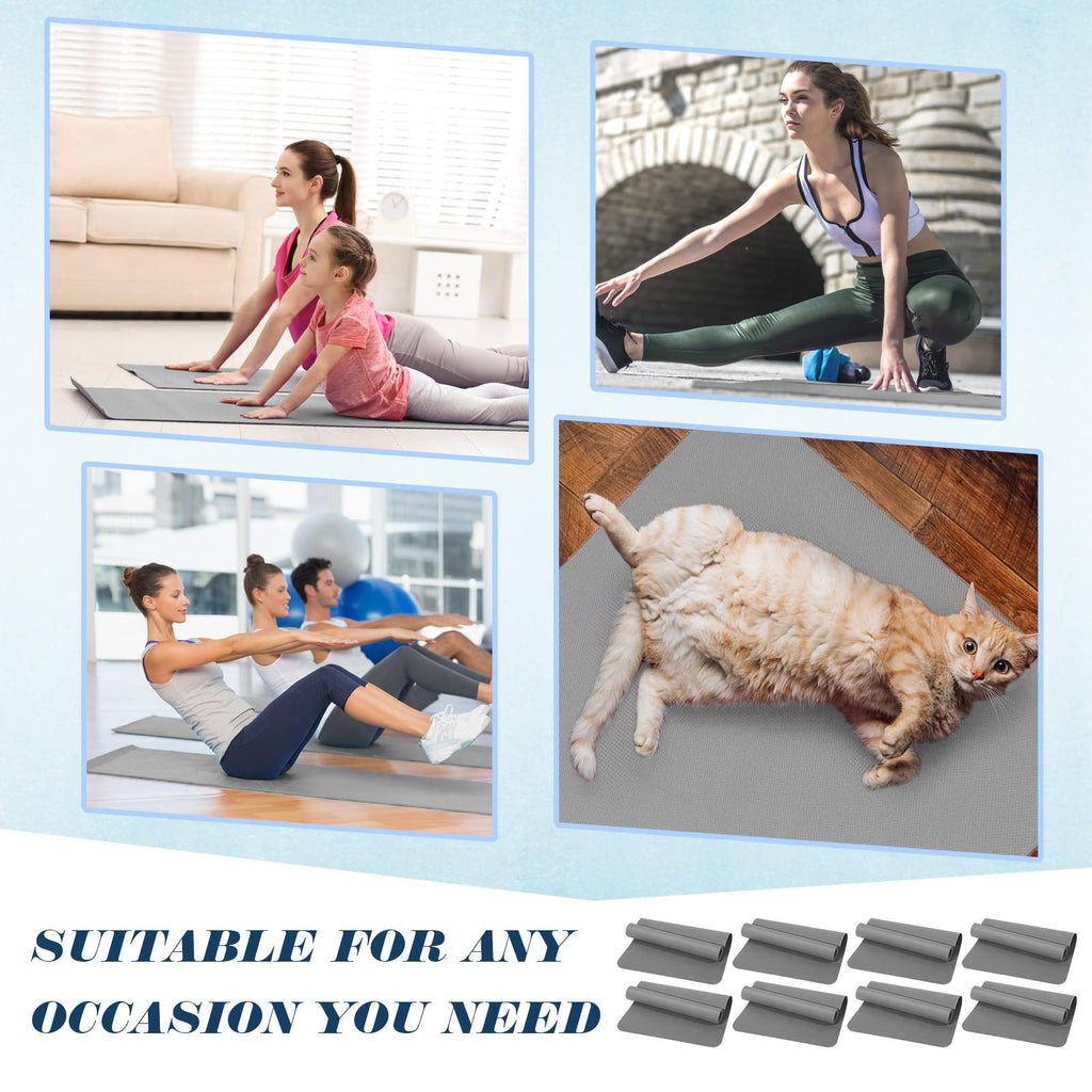 10 Pack Yoga Mats Bulk, 68'' x 24'' x 4mm Thick Yoga Mats for Kids and Adult Gym Mats Bundle Latex Free Exercise Mats with Non Slip Texture for Outdoor Yoga, Pilates or Workout