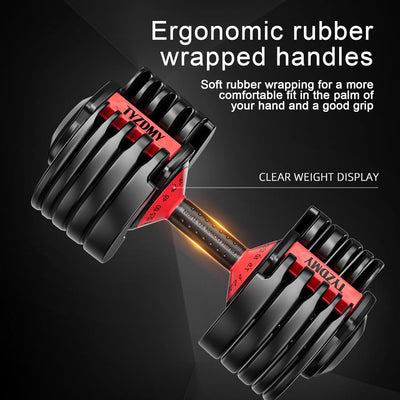 Adjustable Dumbbells Set of 2，Free Weights Dumbbells Set，Adjustable Dumbbell Set，52.5 lbs pair 105 lbs，15 in 1，for Men/Women Gym Equipment for Home Strength Training Equipment