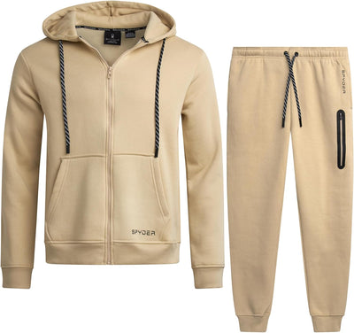 Spyder Mens Tracksuit - 2 Piece Sweatsuit for Men with Zip Up Hoodie & Jogger Sweatpants, Track Suit for Jogging or Warm Up