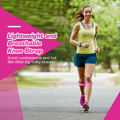 IPOW 2 Pack Knee Pain Relief & Patella Stabilizer Knee Strap Brace Support for Hiking, Soccer, Basketball, Running, Jumpers Knee, Tennis, Tendonitis, Volleyball & Squats, Black