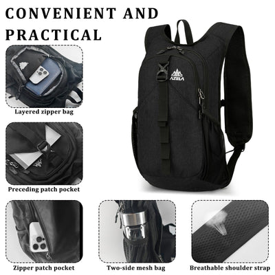 15L Small Hiking Backpack Foldable Ultralight Trekking Camping Outdoors Backpack for Women Men (black)