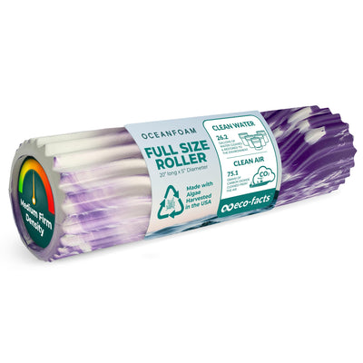 Oceanfoam Tidal Roller - Natural - Muscle Massage Foam Roller for Back Pain & Stretching - Firm and Ergonomic Wide Wave Textured - Yoga, Athletics, & Wellness - Full Size, 20" x 5"
