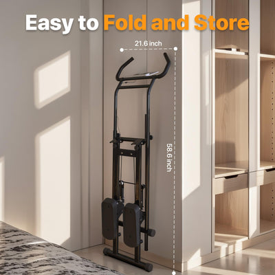 MACYO Stair Stepper for Home Workout - Full-Size Foot Pedals with Tablet Holder, Foldable Stepping Climbers, Easy Assembly, Compact Design for Cardio & Leg Training