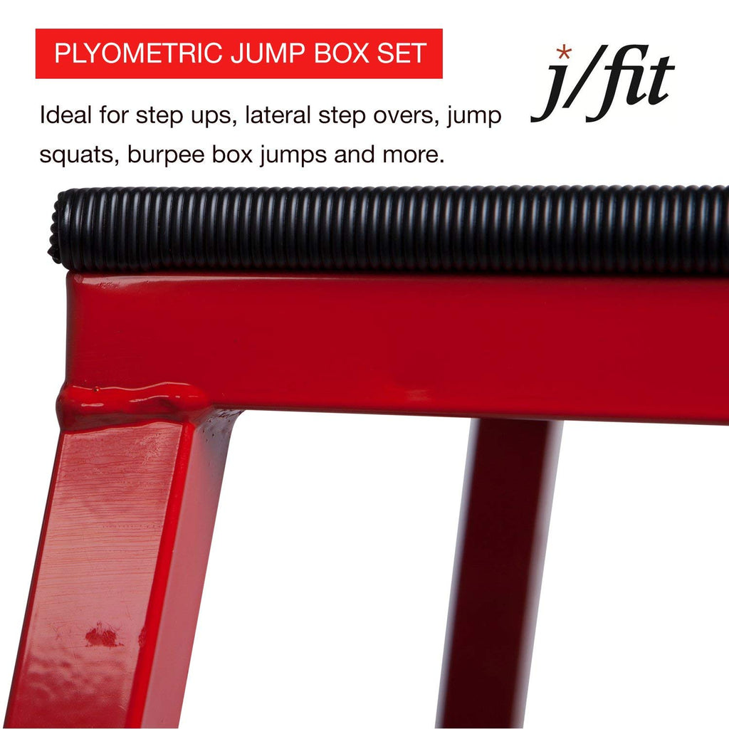 JFIT Plyometric Boxes - Made in Taiwan NO Assembly Required Single - Height Box Set and Adjustable Box Options Plyometric Platform and Jumping Agility Box for Training Conditioning Strength Training