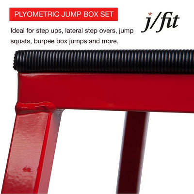 JFIT Plyometric Boxes - Made in Taiwan NO Assembly Required Single - Height Box Set and Adjustable Box Options Plyometric Platform and Jumping Agility Box for Training Conditioning Strength Training