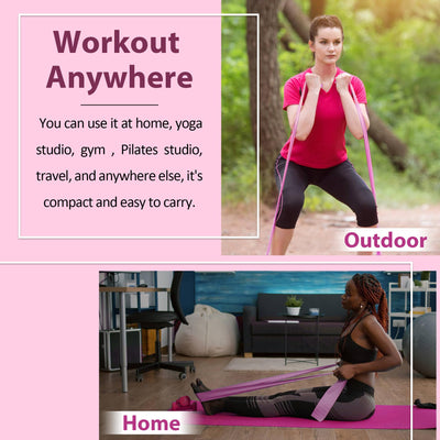 Resistance Bands for Working Out, Physical Therapy Bands, Latex Free Elastic and Exercise Bands Set for Stretching, Suitable for Rehab, Yoga, Pilates, Gym, Home Exercise