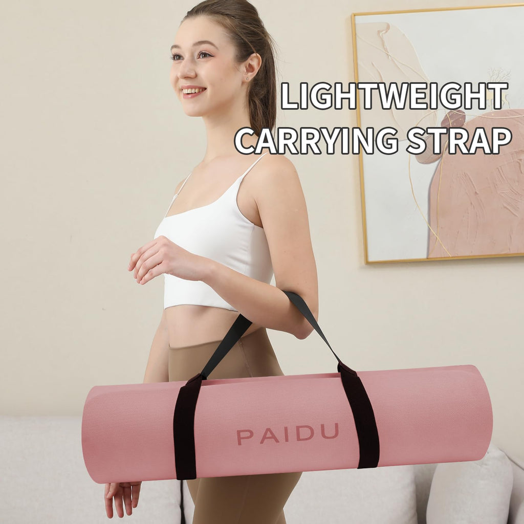 Yoga Mat Non Slip Anti-tear,extra thick-2/5 inch（10MM）High Resiliency Professional POE Yoga Mats for Women Men Kids,72"x24"inch,Workout, Yoga, Pilates and Floor Exercise, with Carrier Strap