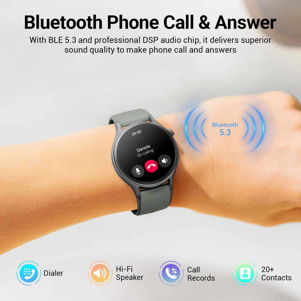 Fitpolo Smart Watch for Women,1.3" AMOLED Touchscreen Fitness Tracker, Make/Answer Calls, Heart Rate SpO2 Monitor, IP68 Waterproof, Sleep & Activity Tracking Smartwatch for Android Phones iPhone