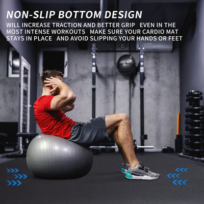 MRO Extra Large Exercise Mat 12'x7'/9'x7'/7'x7'/7'x5'(7mm), High-Density Workout Mats for Home Gym Flooring, Non-Slip, Extra Thick Durable Cardio Mat, Ideal for Plyo, MMA, Jump Rope - Shoe Friendly