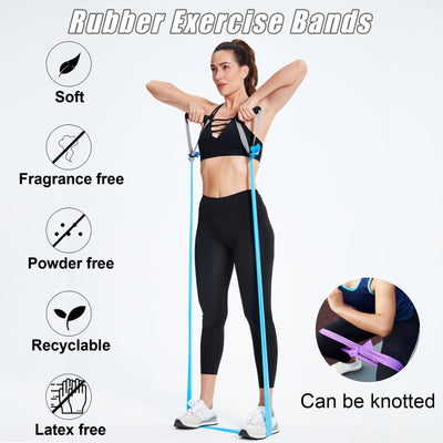 Resistance Bands for Working Out, Physical Therapy Bands, Latex Free Elastic and Exercise Bands Set for Stretching, Suitable for Rehab, Yoga, Pilates, Gym, Home Exercise