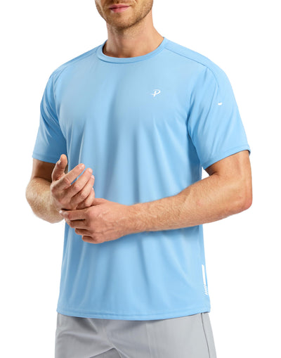 Pudolla Men's Workout Running T-Shirts Lightweight Quick Dry Athletic Gym Shirts for Men Short Sleeve Sport Tee Tops