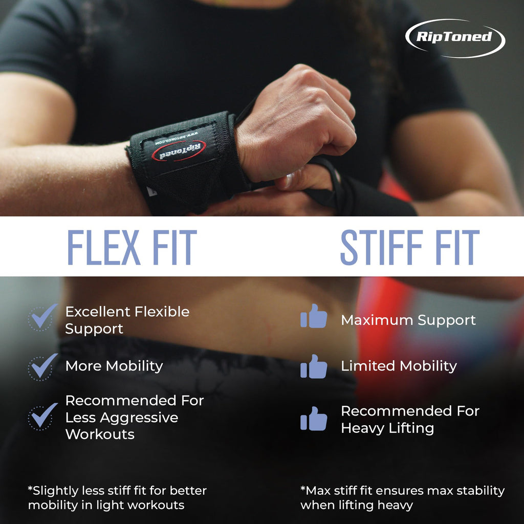 Rip Toned 18” Wrist Wraps - USPA Endorsed Wrist Straps for Weightlifting - Quality Wrist Support - Adjustable, Durable, Machine Washable - Gym Wraps for Powerlifting - for Men & Women