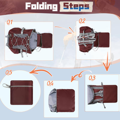 RAINSMORE Foldable Hiking Backpack for Women Men Packable Camping Backpack 40L Waterproof Hiking Daypack Bag Lightweight Collapsible Daypack for Travel Trekking Mountaineering Large Capacity Black