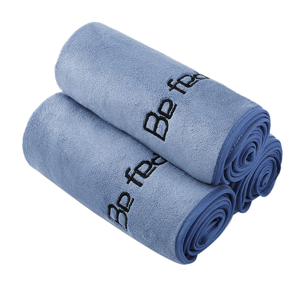 Microfiber Gym Towels Bigger Size Super Soft for Exercise Fitness, Sports, Workout, 380-GSM 15-Inch x 31-Inch Quick-Drying Towels (3 Pack, Grey+Blue+Purple)