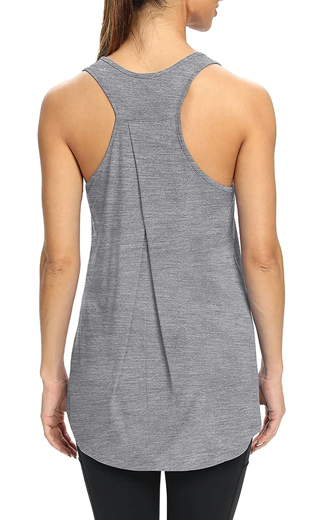 Bestisun Workout Yoga Athletic Shirts Racerback Long Tank Tops Loose fit for Women