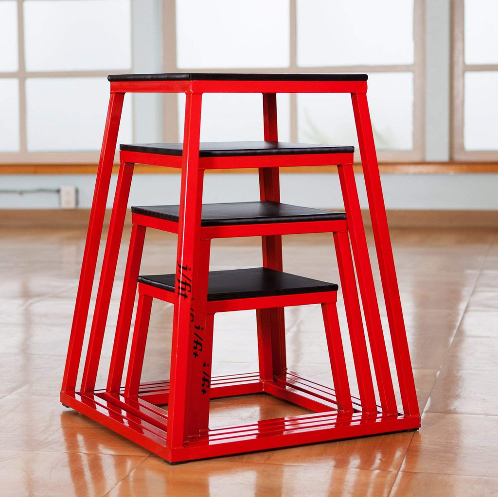 JFIT Plyometric Boxes - Made in Taiwan NO Assembly Required Single - Height Box Set and Adjustable Box Options Plyometric Platform and Jumping Agility Box for Training Conditioning Strength Training