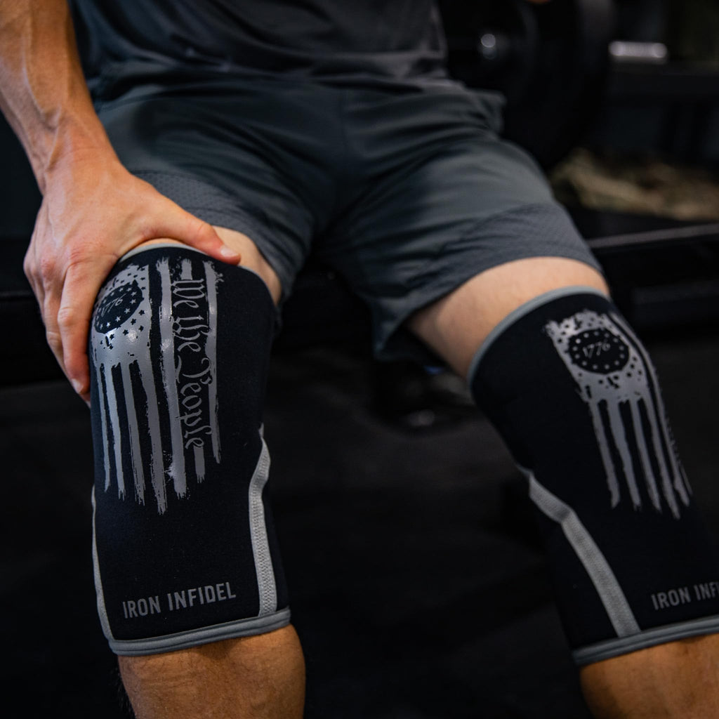 Knee Sleeves for Weightlifting & Powerlifting (7mm Pair) For Men & Women - Knee Wraps for Weight Lifting, Squats, Fitness, Gym Workout, Crossfit - IPF Approved Knee Compression Sleeve Support