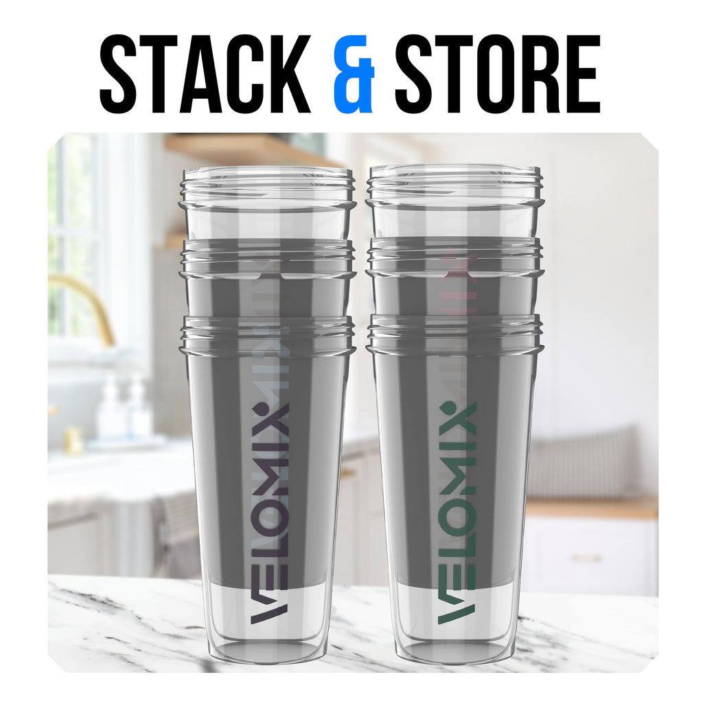VELOMIX -6 PACK- 28 oz Protein Shaker Bottle for Protein Mixes - 6x Wire Whisk | Leak Proof Shaker Cups for Protein Shakes | Protein Shaker Bottle Pack | Protein Shake Cup (Earth Tones Collection)