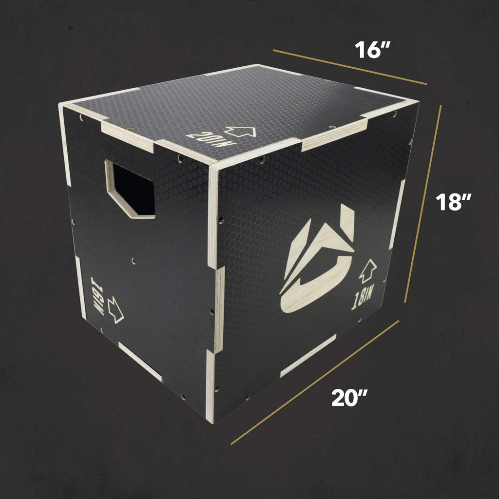 Ultra Fitness Gear Wooden Plyo Box, 31 Plyometric Jump Training Squat, Step Up, Jumps & More Workout Size S, M, L, XL