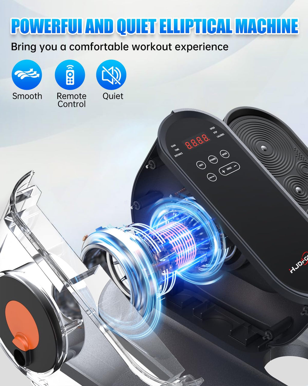 Under Desk Elliptical Machine, Electric Elliptical Leg Exerciser for Seniors with 12 Adjustable, Portable Quiet Elliptical Exercise Machine, Seated Pedal Exerciser with Remote Control