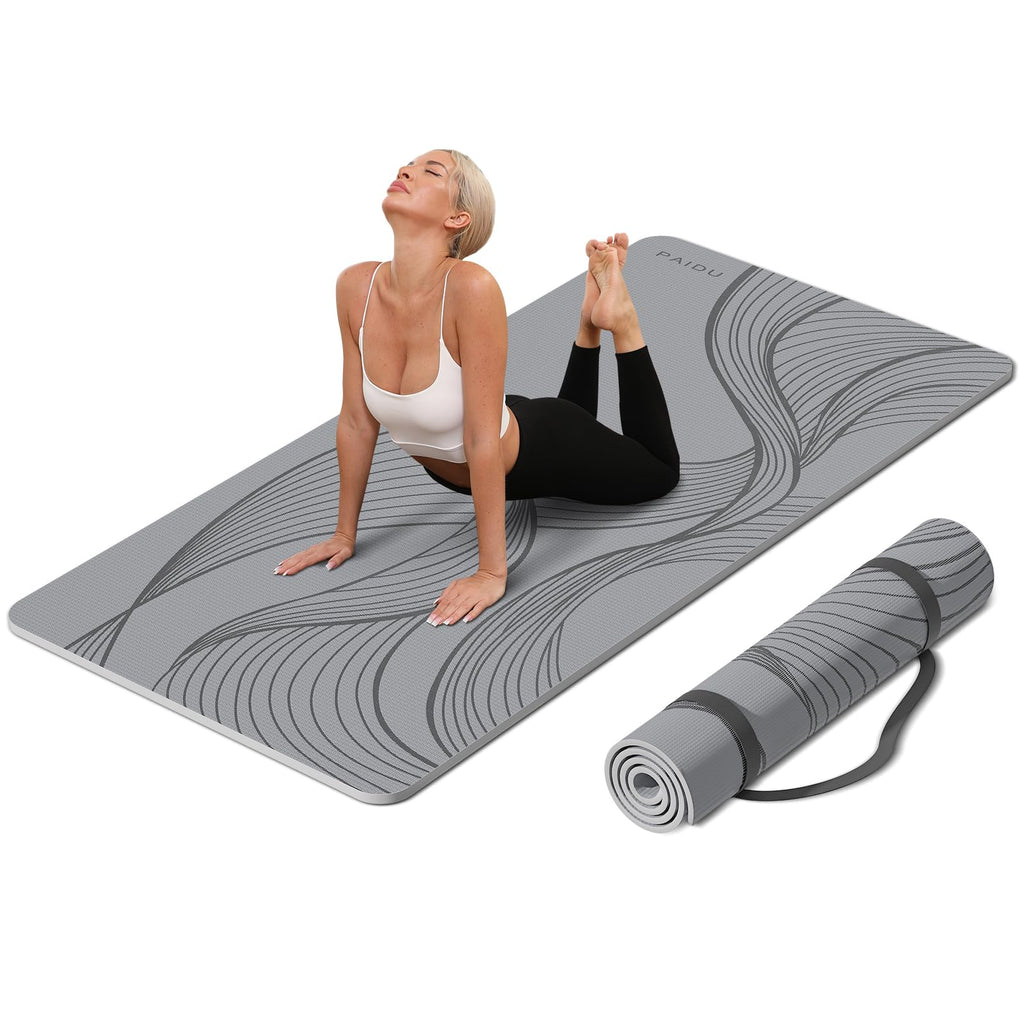 Large Yoga Mat-72’x36’x0.4’ Extra Width ＆ Thick,Comfortable,Non-Slip Exercise Mat-Works Great on All Floor for Stretching,Yoga Studio,Gym or Home Workouts