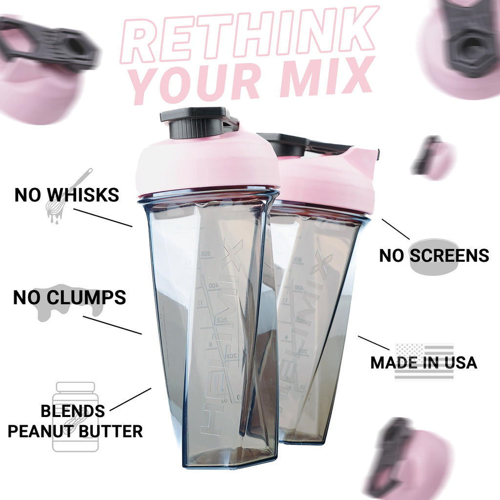 HELIMIX 2.0 Vortex Blender Shaker Bottle Holds upto 28oz | No Blending Ball or Whisk | USA Made | Portable Pre Workout Whey Protein Drink Shaker Cup | Mixes Cocktails Smoothies Shakes | Top Rack Safe