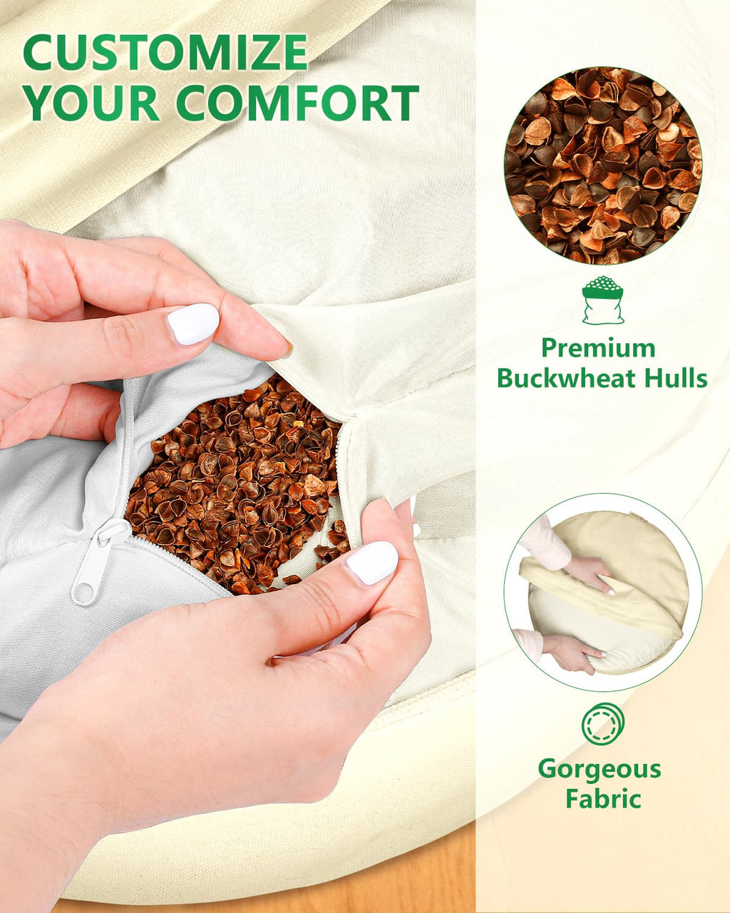 Hihealer Meditation Cushion, Traditional Tibetan Meditation Pillow Velvet Cover - Large Floor Cushion Seating for Adults - Yoga Buckwheat Bolster for Women、Moms