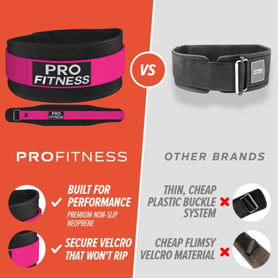 ProFitness Weight Lifting Belt for Women - 4'' Wide Comfortable Workout Belt for Women - Weight Belt for Women Squats & Deadlifts - Back Support Weight Lifting Belt Women & Men