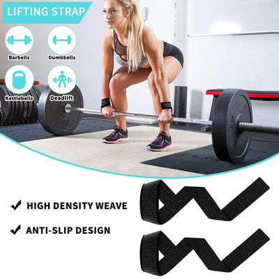 Barbell Pad Set for Squat,10 PCS Hip Thrusts Workout Foam Weight Lifting Bar Cushion with 2 Gym Ankle Straps,3 Hip Resistance Bands,2 Lifting Strap,Barbell Pad and Carry Bag