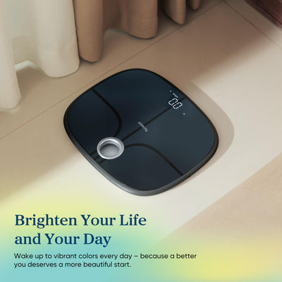 Etekcity Smart Rechargeable Scale for Body Weight, BMI, Fat, Muscle Mass, FSA&HSA Eligible, Digital Bathroom Scale with 13 Metrics, Secret Mode, Bluetooth Connect to Free Apps, Rainbow White