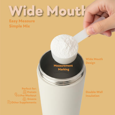 Paradise Shaker Bottle 24 oz, Insulated Stainless Steel Protein Shaker, Dishwasher Safe, with Lid Brush & Protective Boot, Leakproof Twist-Off Chug Cap, Sage Green, Tahoe Mist