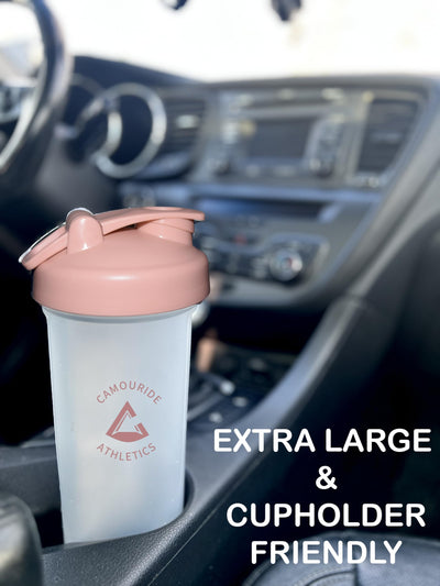 2 Pack 45 oz Protein Shaker Bottles with Wire Whisk – BPA-Free, Leak-Proof Shaker Cups for Protein Shakes & Smoothies – Large Plastic Mixer Bottle – Classic White & Cobalt Blue.