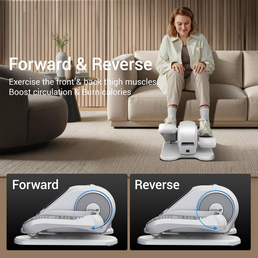 Under Desk Elliptical Machine, Electric Leg Exerciser for Seniors, Quiet & Portable Electric Seated Eclipse Exercise Training Machine with Remote, 12 Speeds & Mute Function, Manual & Auto Mode