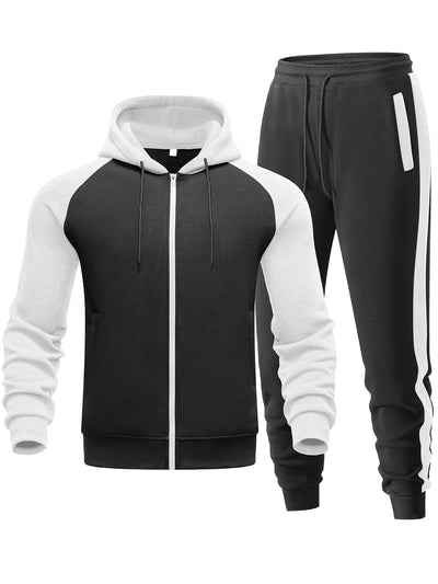 Men's Tracksuit 2 Pieces Set Zip Up Hoodie Sweatsuits Athletic Jogging Suit Set Casual Outfit with Pockets