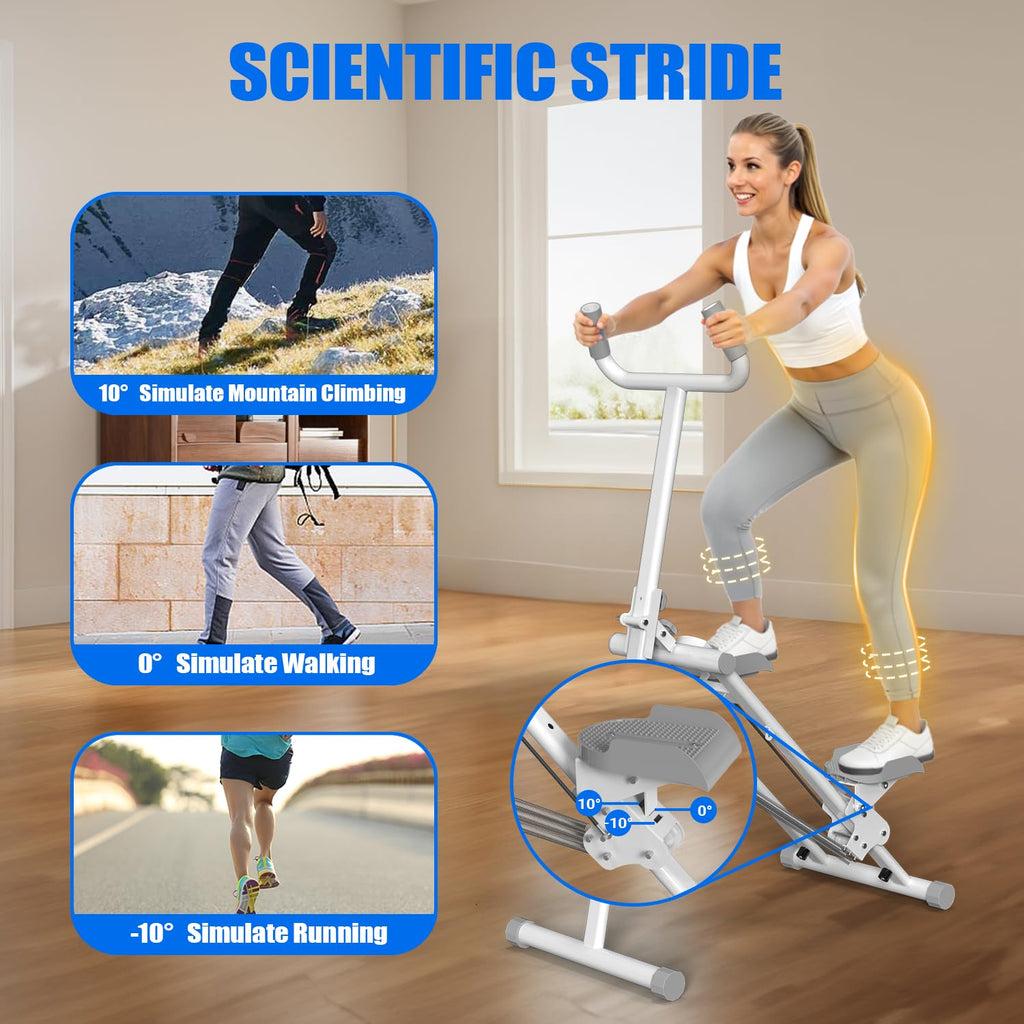 Steppers for Exercise at Home Stair Stepper with Handlebar and Resistance Foldable Stepper Climber Exercise Machine Cardio Exercis