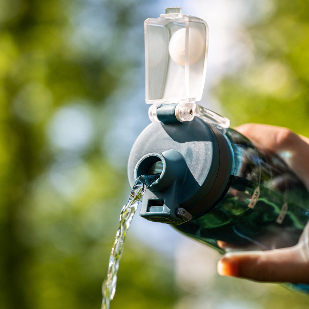 30oz Sport Water Bottle with Time Markers, Large Durable Gym Plastic Bottle Tritan BPA Free for Fitness, Outdoor Enthusiasts, Leakproof Gray (Pack of 1)