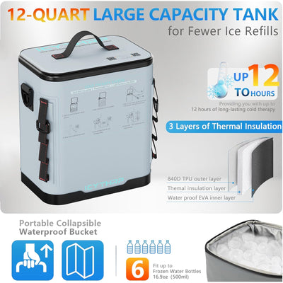 Cold Therapy Machine with Programmable Timer, Portable Ice Machine for Knee After Surgery, Knee Replacement Recovery System for Pain Relief with Compression Pad