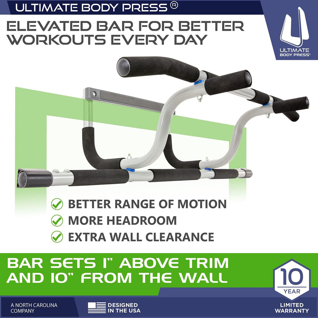 Ultimate Body Press XL Doorway Pull Up Bar with Elevated Bar & Adjustable Width