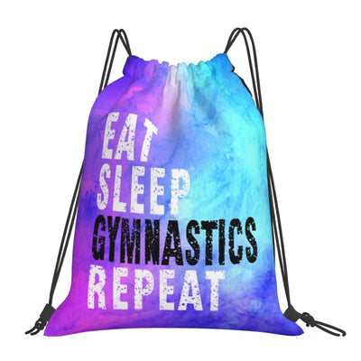 Gymnastics Drawstring Backpack Light Gym String Bag Pink Water Resistant Sackpack Sport Yoga Daypack For Womens Mens