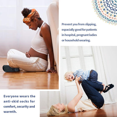 Ozaiic Pilates Socks for Women Non Slip Grip, Yoga Socks with Grippers for Barre, Hospital, Ballet, Dance, Barefoot Workout