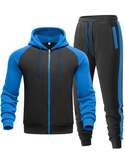 Men's Tracksuit 2 Pieces Set Zip Up Hoodie Sweatsuits Athletic Jogging Suit Set Casual Outfit with Pockets