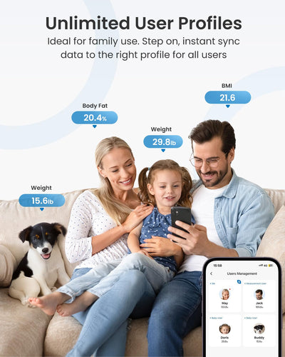RENPHO Smart Scale for Body Weight, Weight Scale with 7-in-1 Large Display for BMI, Body Fat, Muscle Mass, 13 Body Composition, High Accurate Bluetooth Scale, 500lbs, 11.8", Elis 2XL