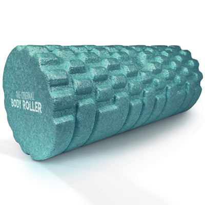 High Density Foam Roller Massager for Deep Tissue Massage of The Back and Leg Muscles - Self Myofascial Release of Painful Trigger Point Muscle Adhesions - 13" Turquoise