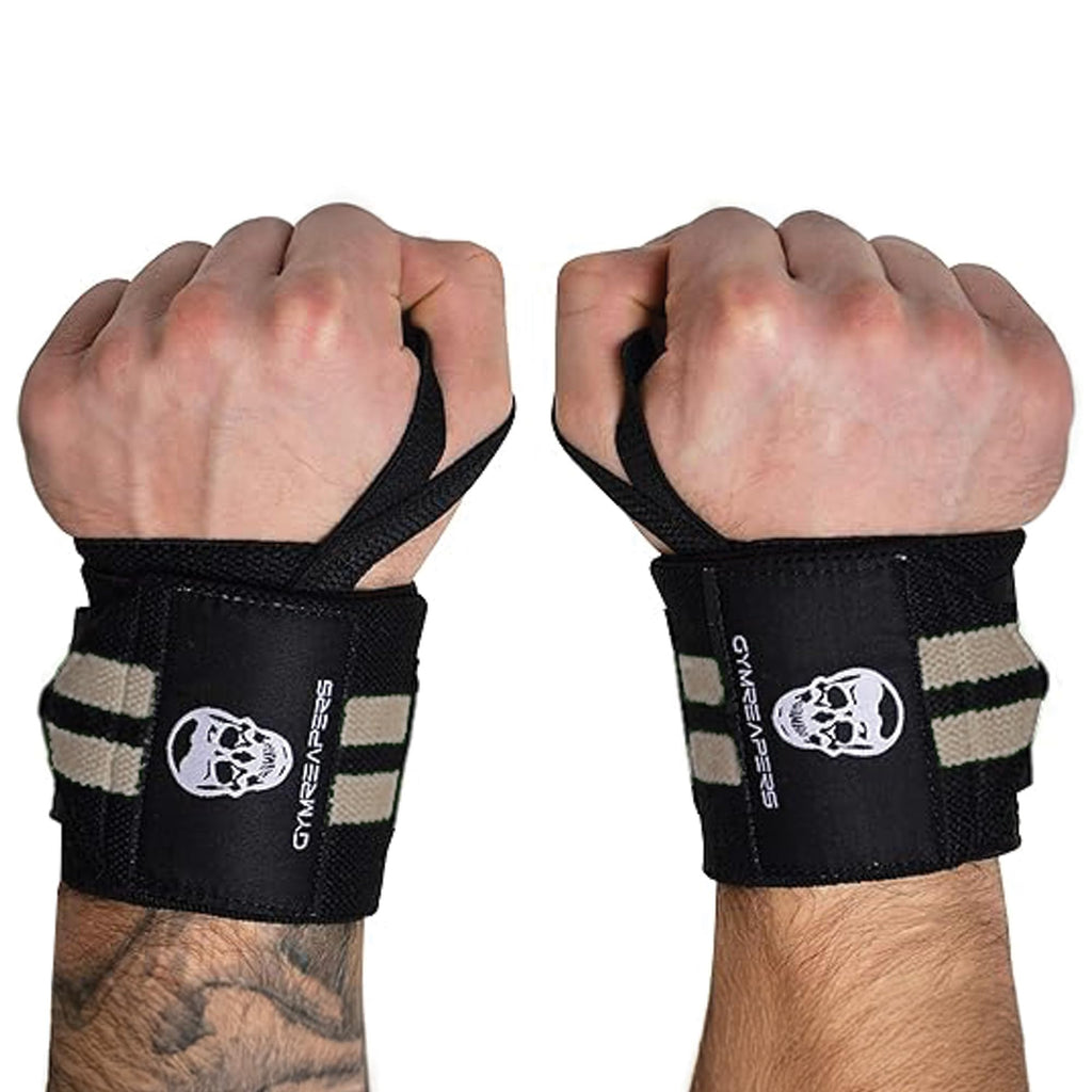 Gymreapers Weightlifting Wrist Wraps (IPF Approved) 18" Professional Quality Wrist Support with Heavy Duty Thumb Loop - Best Wrap for Powerlifting Competition, Strength Training, Bodybuilding