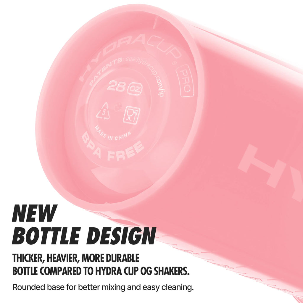 Hydra Cup ProFlow [2 Pack] 28 oz Shaker Bottles for Protein Shakes, Shaker Cups with Ball Blender Whisk, Shaker Bottle with Handle, Travel To Go, BPA Free (Black & Grey, 28oz)