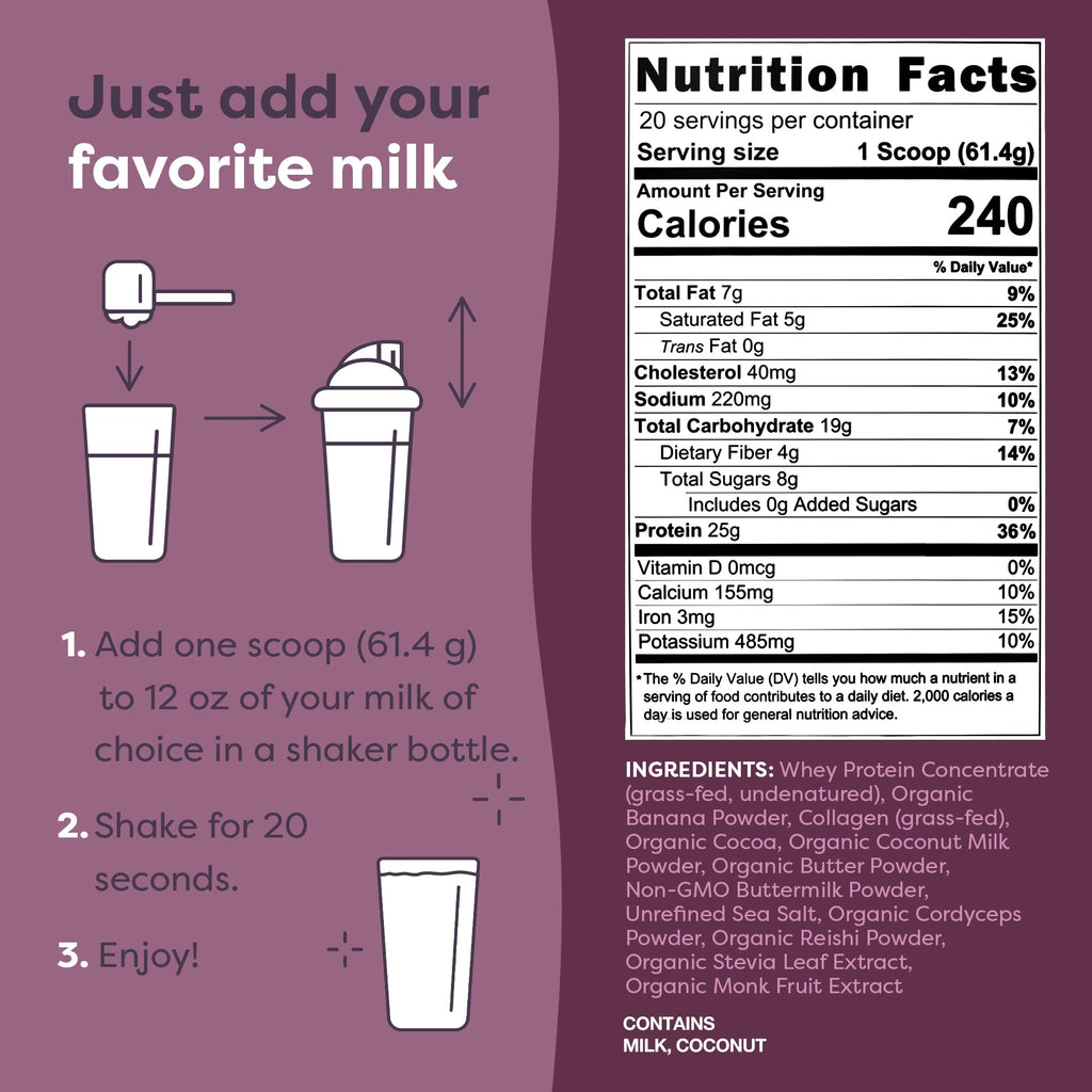 FlavCity Grass Fed Whey Chocolate Protein Powder - Chocolate Peanut Butter - 25g Protein & 10g Collagen - Made with Organic Cocoa & Coconut Milk - Gluten Free & No Added Sugars (20 Servings)