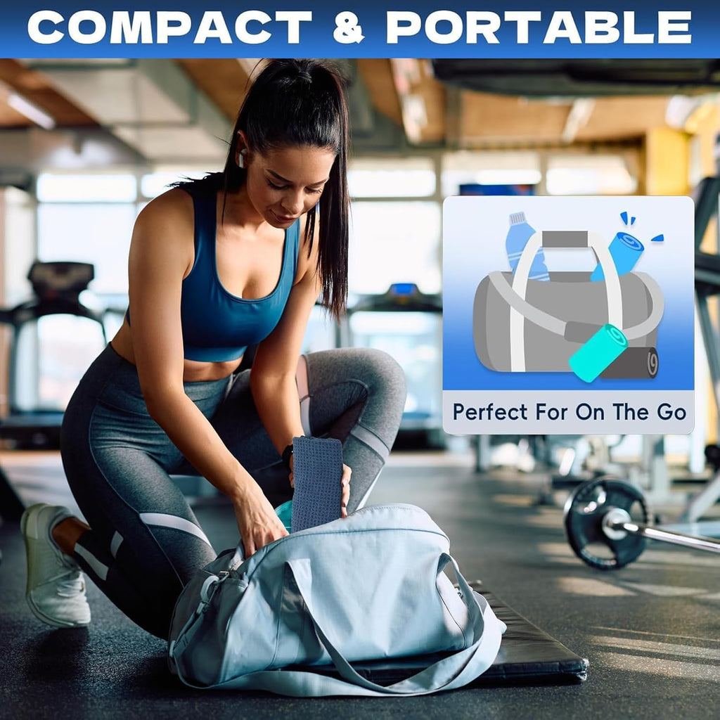 Microfiber Gym Towels for Working Out, Quickly Dry Yoga Towels for Men & Women Tennis, 16 Inch x 27 Inch, 6 Pack, Black