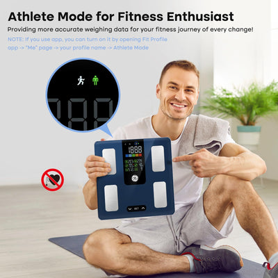 GE Smart Scale for Body Weight, BMI, Body Fat, Muscle Mass, Digital Bathroom Scales 500lbs for Bluetooth Weight Monitor 11.8" Large Platform Weighing Machine Health Analyzer with App