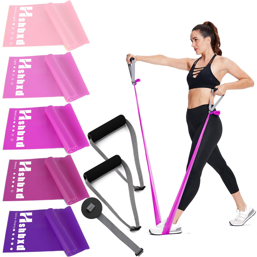 Resistance Bands for Working Out, Physical Therapy Bands, Latex Free Elastic and Exercise Bands Set for Stretching, Suitable for Rehab, Yoga, Pilates, Gym, Home Exercise