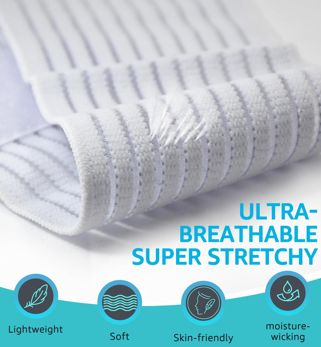 Compression Wrist Bands (2 PCS), High-Elastic Straps Wrist Wraps Wrist Brace for Sports Weightlifting Tennis Basketball Tendonitis Carpal Tunnel Arthritis - Breathable Fabric (Black)